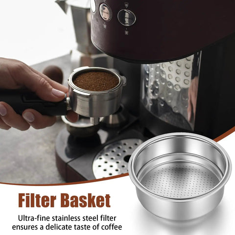 Two Pack 51mm Stainless Steel Espresso Filter Baskets For Portafilter Machines Pressurized Cup Filters For 1 Or 2 Cup Brews