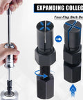Close-up of expandable collet from Beefy Blind Hole Bearing Puller Set With Slide Hammer Internal Bearing Extractor Kit