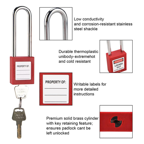 Badass Safety Lockout Locks Set Hella Durable Padlocks With Longer Shackle And Matching Lockout Tags Built Tough For Daily Grind OSHA Compliant Brass Core Heavy Duty Rigged Out