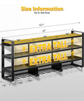 49 Inch Wide Power Tool Organizer Wall Mount, Four Layer Heavy Duty Tool Storage Rack With Wrench And Screwdriver Holders, dimensions and features highlighted