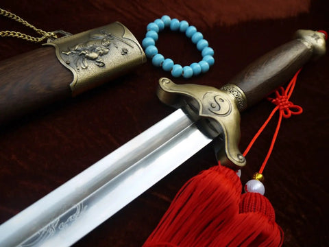 Tai Chi Training Sword With Dope Stainless Steel Flexible Blade 28 Inch Blade 39 Inch Overall with rosewood handle