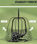 Heavy Duty Hammock Chair Stand 300 Lb Capacity For Indoor Outdoor Use Egg Chair Frame stability demonstration