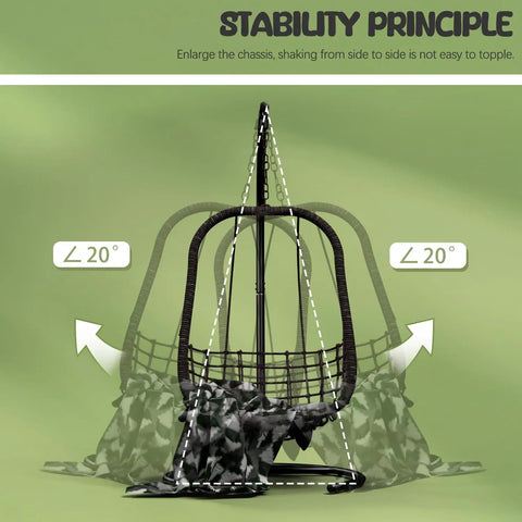Heavy Duty Hammock Chair Stand 300 Lb Capacity For Indoor Outdoor Use Egg Chair Frame stability demonstration