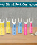 Colorful Fork Connectors Heat Shrink Set With Tinned Copper Terminals Waterproof 220 Piece Electrical Crimp Terminal Kit