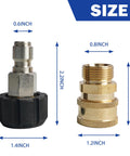 Hourleey pressure washer quick-connect fittings set; M22 14mm to 3/8 in adapters; brass and metal, 2 pieces