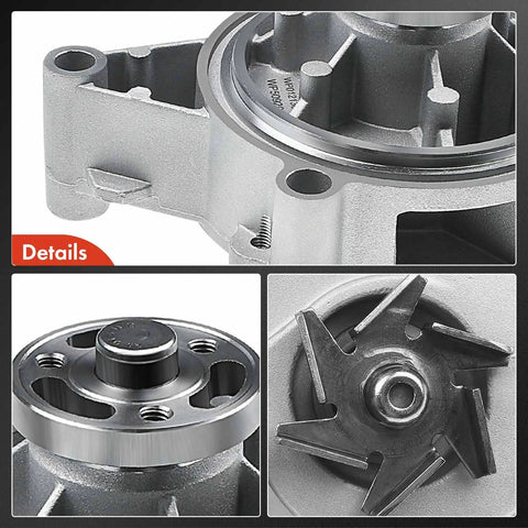 Premium Engine Water Pump Replacement for Chevy Buick Pontiac Saturn Saab GMC Oldsmobile and More Drop-In Ready, close-up details