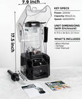 Professional Commercial Blender With Quiet Shield Enclosure 2200W Power Heavy Duty Self Cleaning Unit 80Oz (2.2L) Pitcher