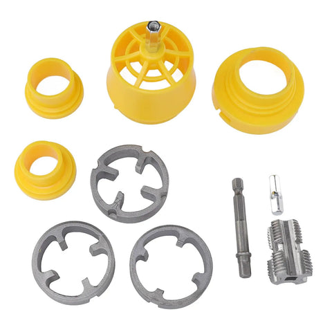 Heavy Duty PPR Pipe Threader Kit With Double Head Tap Die Set For G Half And G Three Quarter Standard Threads. Includes plastic and alloy steel components.