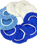 9 To 10 Inch Buffer Waxer Bonnet Set Polishing Pads Kit With Microfiber Coral Fleece And Woolen For Orbital Polisher Car Detailing