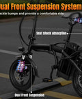 Foldable Electric Bike For Adults And Teens, Hits 23 MPH With Pedal Assist, 38 Mile Range, Powerful 500W Motor, 48V 12Ah Battery, 14 Inch Folding Ebike, 3 Speed Modes, City Commuter Ready with dual front suspension