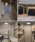 Battery Powered Motion Sensor LED Ceiling Lights With Auto On Off installed in various indoor and outdoor locations