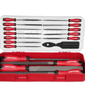 27 Piece Metal File Set With Flat Half Round Round And Triangle Files 12 Needle Files 10 Sandpapers And A Wire Brush For Metalworking And DIY
