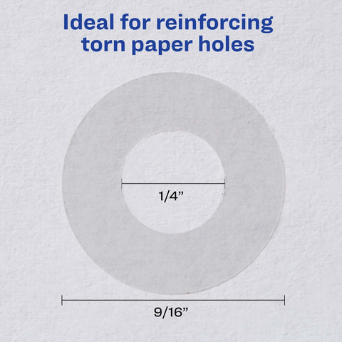 Clear Hole Reinforcement Labels For 3 Hole Punched Pages One Quarter Inch Diameter Non Printable Durable Polyvinyl Stickers