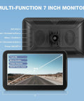 7 Inch Backup Camera Monitor Display For Cars Trucks SUVs Vans RVs Trailers And Campers With Crystal Clear HD Image front and back view