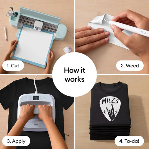 DIY process with Value Iron On Heat Transfer Vinyl White 12 Inch By 5 Foot Roll Totally Great For DIY Tees And Crafts Easy Weeding Smooth