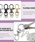 All In One Keychain Making Kit With Pliers 321 Pcs Including 40 Swivel Lanyard Hooks displayed in different colors