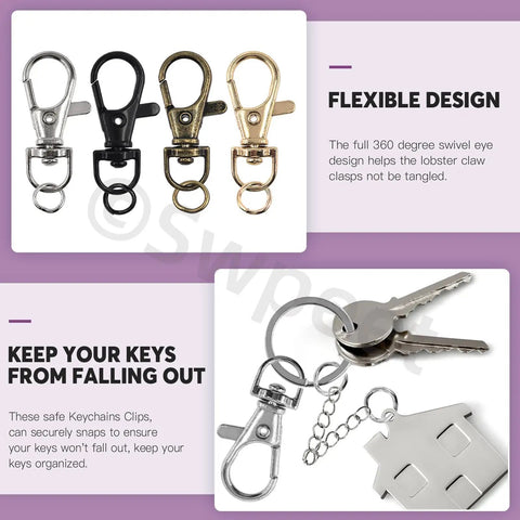 All In One Keychain Making Kit With Pliers 321 Pcs Including 40 Swivel Lanyard Hooks displayed in different colors