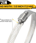 Amazon 4-inch stainless steel hose clamp with worm-gear screw, adjustable 3.5–4.3 in, 4-pack