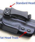 Close-up of Heavy Duty Black Chicago Screws And Binding Posts For Leather Straps and Belts with Thru Hole Open Slot Design.