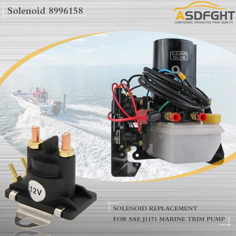 12V Two Pack Power Trim Solenoid Switch 89-96158T Replacement for Outboard Motors 35-275 HP, marine grade trim system