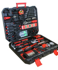 Open storage case showing All In One 238 Piece Home Tool Set For DIY Repairs With Wrenches Hammers Hex Keys And Storage Case Premium Steel Chrome Finish Built To Last Perfect For Weekend Warriors And Quick Home Fixes neatly organized inside.