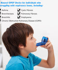 Child using Mucus Clearing Lung Exerciser With Flutter Valve And Expiratory Trainer for respiratory health