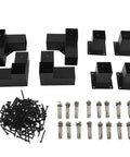Rock Solid Heavy Duty Steel Mounting Brackets For DIY Elevated Wood Plant Stand, rust resistant black iron supports with screws kit.