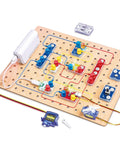 Circuit Explorer Boost Kit for Kids 8 and Up DIY Electronics Lab With 40 Piece Set Motor And LED Lights Cool Hands On STEAM Experiments For Curious Builders circuit board with motor, LEDs, servos, and power bank
