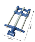 Heavy Duty Front Screw Woodworking Bench Vise With 10.5 Inch Jaw and Tough As Nails Steel Build front view with dimensions.
