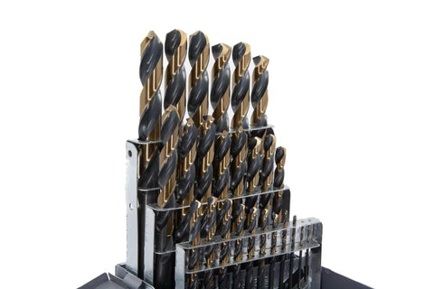Heavy Duty High Speed Steel Drill Bit Set 1mm to 13mm with 0.5mm Steps in Black and Gold KFD Killer Force Series in case