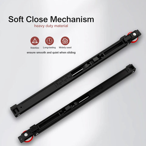 Slick Concealed Barn Door Hardware Kit With Soft Close Mechanism showing aluminum soft close components