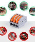 60 Piece Lever Wire Connector Nuts Kit for Two or Three Wire Quick Splice Electrical Connectors and Wiring Terminals