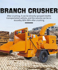 Mobile Wood Chipper Shredder For Forestry And Yard Waste Cleanup Beast Of A Heavy Duty Branch Crusher on site with wood piles