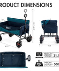 3 In 1 Heavy Duty Utility Wagon With Five Hundred Pound Capacity That Transforms Into A Two Seat Beach Bench Foldable Cart