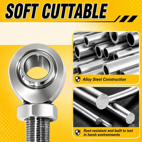 Heavy Duty 3/4 Inch Heim Joint Rod Ends Kit With Jam Nut For Steering And Suspension Upgrades showcasing alloy steel construction.