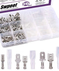 315 Piece Spade Quick Connectors Set With 2.8mm 4.8mm 6.3mm Male And Female Crimp Terminals, Insulating Sleeve in box