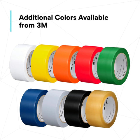 Vinyl Tape 764 General Purpose 2 In By 36 Yd Yellow Roll For Social Distancing shown with additional color options