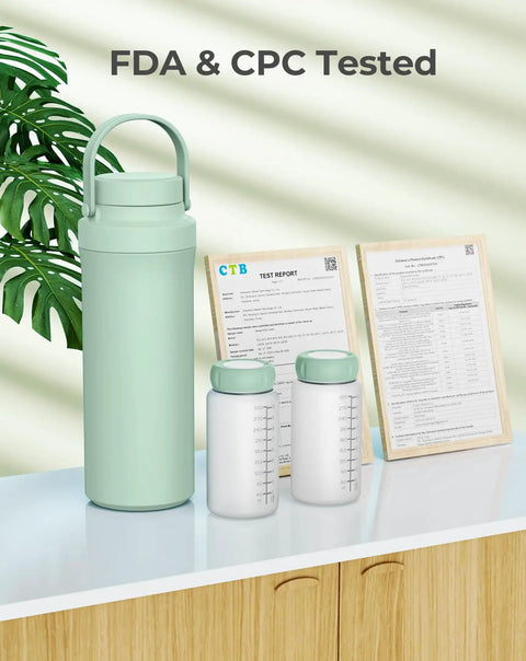 Keep It Crisp On The Fly With This Game Changing 22 Oz Breast Milk Cooler Bottle Packing Two 11 Oz Insulated Vials for Zero Ice All Day Storage Perfect For Busy Moms Demanding Hassle Free Pumping On The Move.