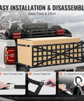 Heavy Duty Truck Tailgate Cargo Net For Tesla Cybertruck securing a box with adjustable straps in a truck bed.