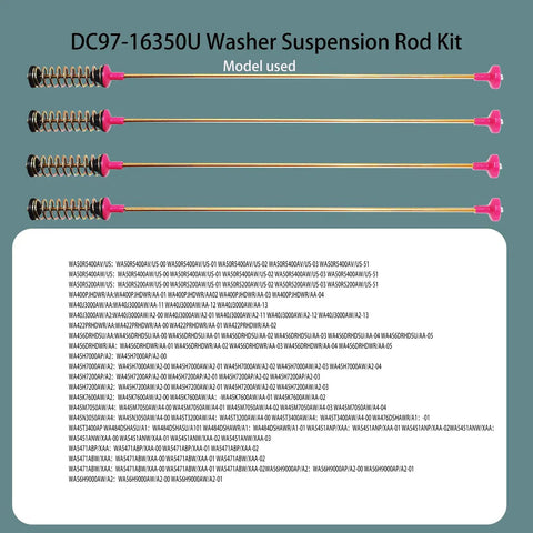 2024 Upgrade DC97 16350U Washer Suspension Rod Kit And Spring Assembly with list of compatible Samsung washer models
