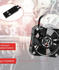 Ultra Fast RC Brushless Motor Cooling Fan For 1 8th And 1 10th Scale Cars, 35mm Diameter, Aluminum Heatsink, Black And Silver