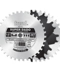 12 Inch Dado Blade Set With One Inch Arbor And Thirty Six Heavy Duty Cutters for precise cuts on table saws.