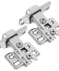 Top Notch 2 Pack Stainless Steel Overlay Cabinet Hinges With Soft Close for European Style Cabinets, angled view