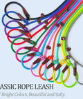 No Pull Slip Lead For Dogs 7 Ft Rope Leash 1/4 Inch Width 13 Plus Colors 2 In 1 Leash And Collar for small to medium dogs