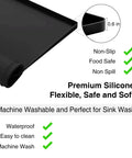 Top Shelf Silicone Washer And Dryer Cover 26 X 18 Inch Non Slip Waterproof Protector Mat Laundry Room Appliance Quality Real Deal Durable Storage Shelf Black surface detail showing raised edge and soft texture.