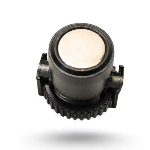 Top view of black Blue Magnetic Regulator Octo Hose Holder Clip For Scuba Gear with secure deployment and durable polymer mount.