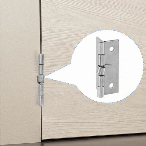 Rannb 2-inch stainless steel spring self-opening door hinge; installed on wood door (pack of 4)