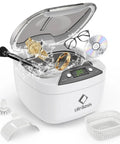 Ultrasonic Jewelry Cleaner 850ml With LCD Screen and 5 Digital Timers with accessories for rings, watches, glasses, and CDs