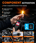 Person using All In One Power Circuit Tester for 6 to 30V vehicle diagnostics with component activation feature shown.