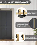 36 Inch By 84 Inch Bi Fold Barn Door Set With Two Panels And Brushed Gold Hardware Space Saving Interior Sliding Door